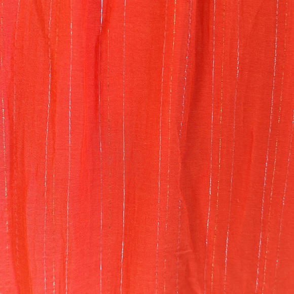 Marie Oliver Kinley Ruffle Orange Metallic Silver Tie Bow Detail Maxi Dress - S - Picture 13 of 13